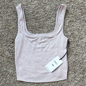 NWT RVCA Light Lavender Ribbed Cropped Tank Top